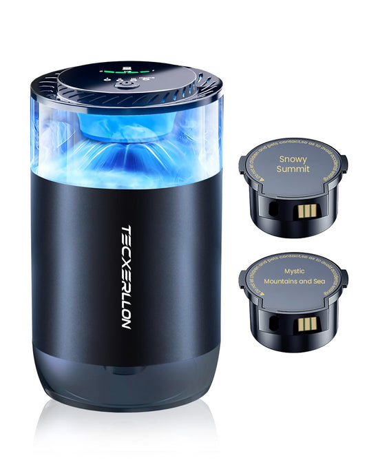 TECXERLLON smart car air freshener diffuser mist light for quick cabin refresh.