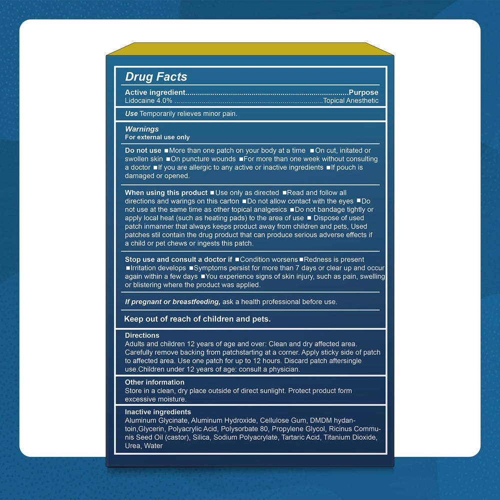 Teemofe lidocaine patch provides 12-hour relief for all-day focus