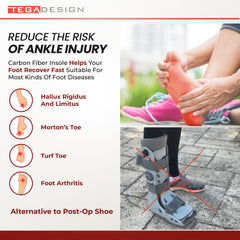 TEGA carbon fiber insole 1-3mm rigidity reduces bending during activity