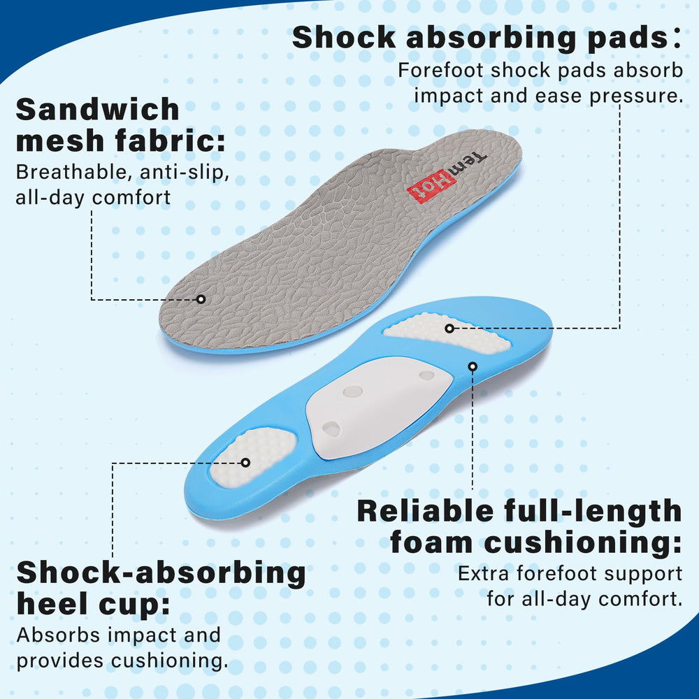TemHot arch support insole shows three height levels for personalized arch support