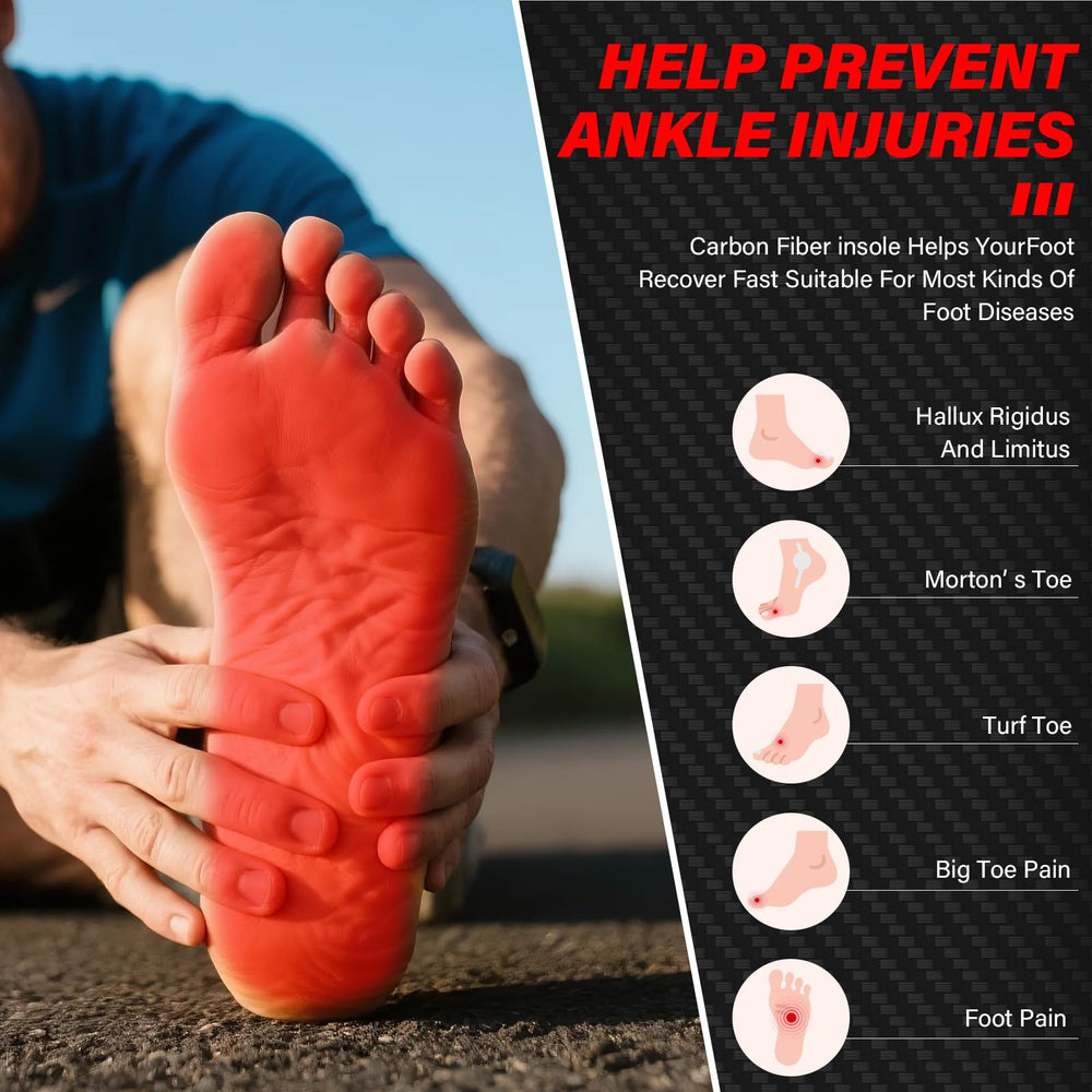 TemHot carbon fiber performance insole side profile shows lightweight support during jumps