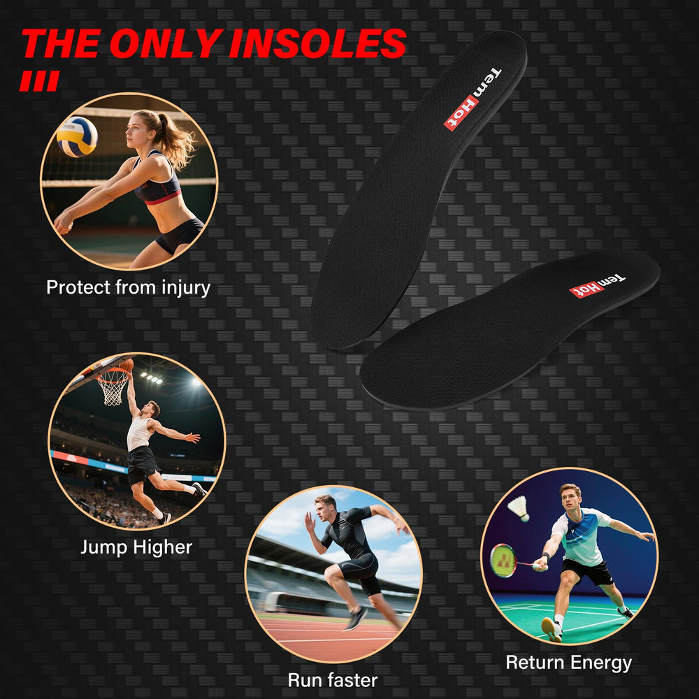 TemHot insoles support basketball, volleyball, and running sessions