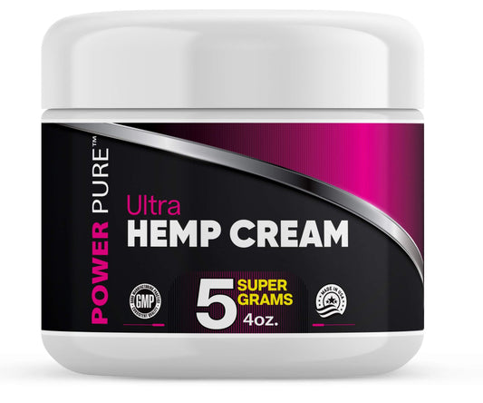 HEMPERATURE Power Pure Hemp Cream 4oz jar with hemp oil and arnica for muscles