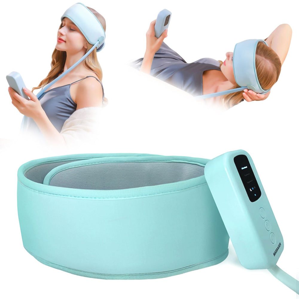 TEMPTIPS head massager close-up shows 2000mAh battery for lasting relaxation.