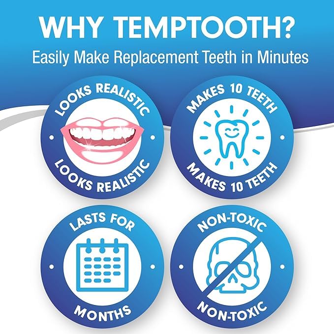 Temptooth DIY beads setup showing how to prepare replacement teeth at home.