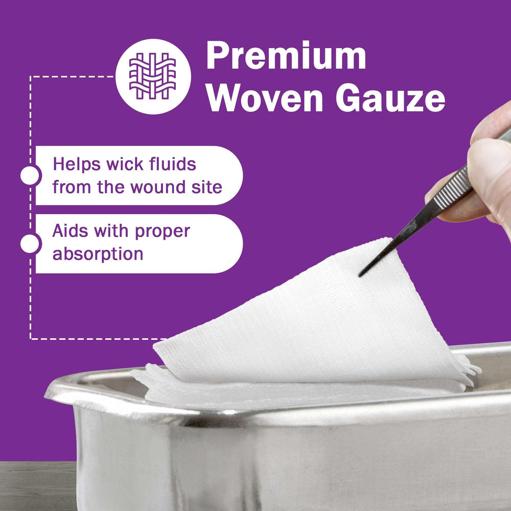 TenderGentle gauze pads in use for wound cleaning and prep.