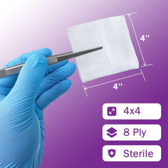 TenderGentle 8-ply gauze pads offer high absorbency for fluid management.