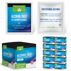 TenderGentle alcohol wipes, individually wrapped for clean skin prep before injections.