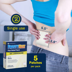 Close-up of TenderGentle lidocaine patch being applied