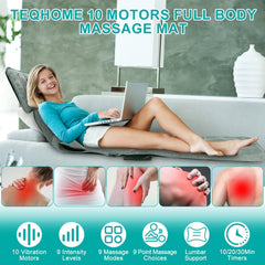 TeqHome full body mat with 10 motors for comprehensive relaxation