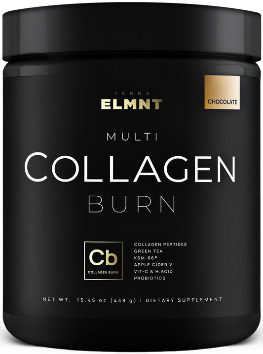 Terra Elmnt chocolate collagen drink supports radiant skin and strong nails.