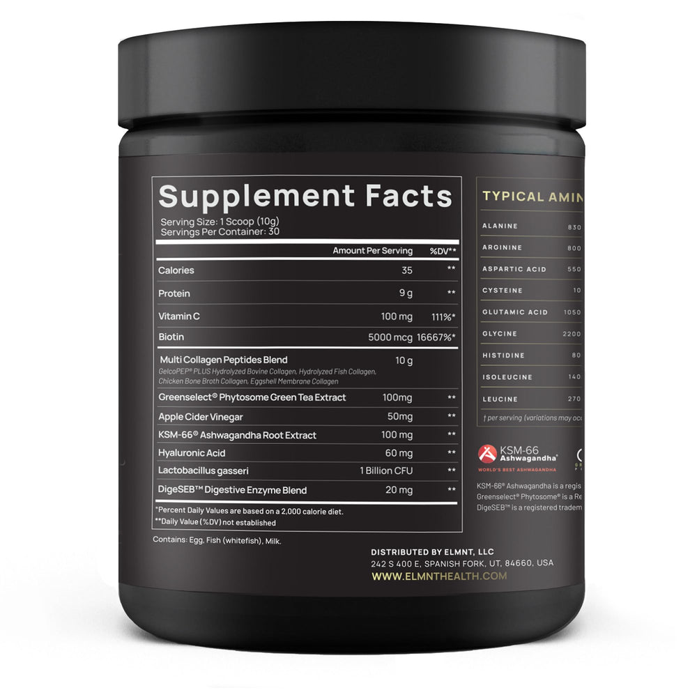 Terra Elmnt Super Multi Collagen Burn powder ready to mix for daily beauty support.