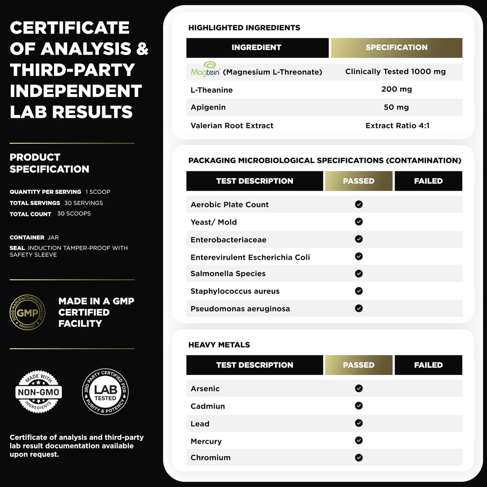 Terra Elmnt Triple Sleep packaging shows non-GMO ingredients and purity emphasis.