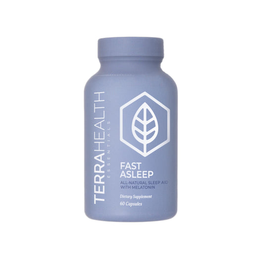 Terra Health Essentials Fast Asleep bottle front view promotes restful sleep