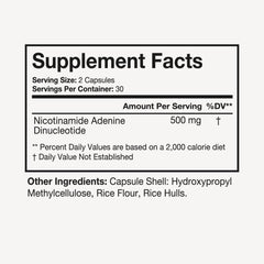 Terra Health Essentials NAD+ label showing natural ingredients and formulation