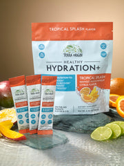 Terra Origin electrolyte packets support quick hydration during workouts.