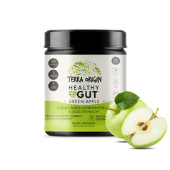 Terra Origin Healthy Gut Green Apple tub front supporting digestive comfort