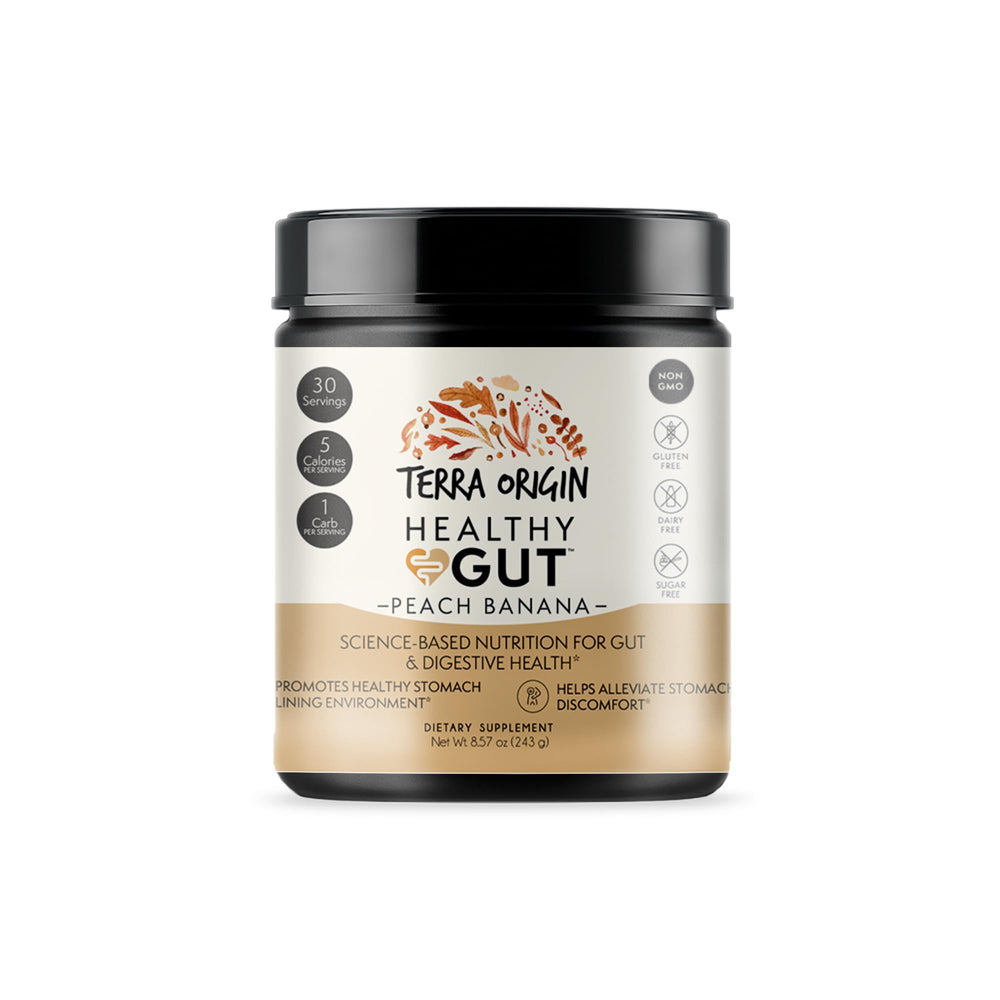 Terra Origin Healthy Gut packaging front view for brand recognition
