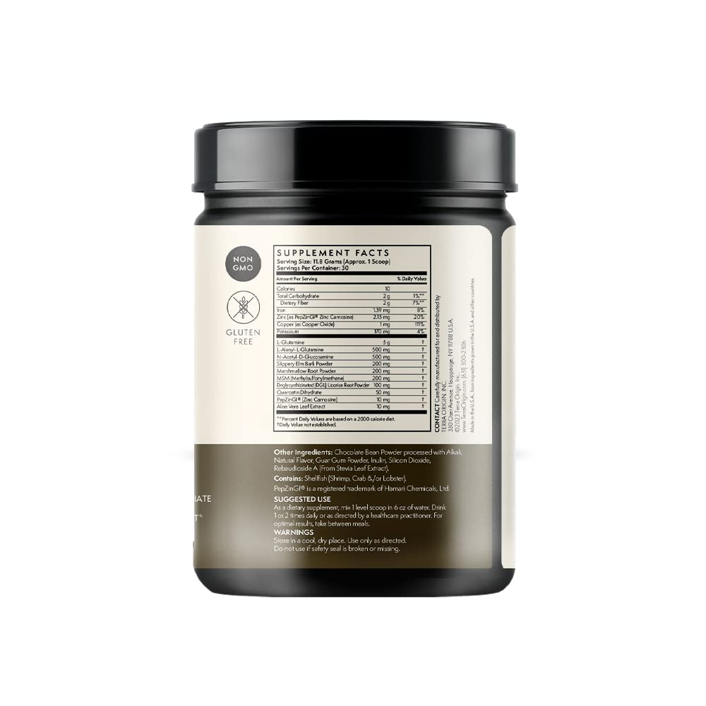 Fine powder texture with rich chocolate color of Terra Origin Healthy Gut Powder
