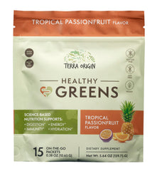 Terra Origin on-the-go energy hydration with tropical passionfruit flavor.