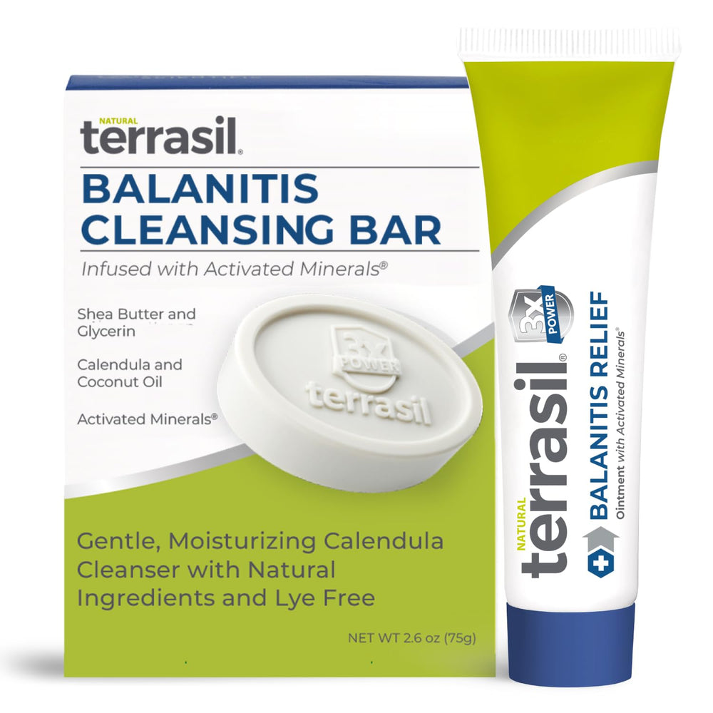 Terrasil balanitis relief ointment tube for daily soothing use.