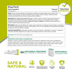 Washing with Terrasil antifungal soap in shower.