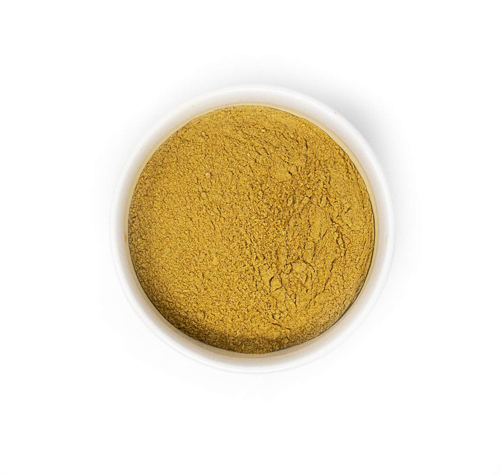 Terrasoul maca powder jar labeled organic non-GMO premium quality.