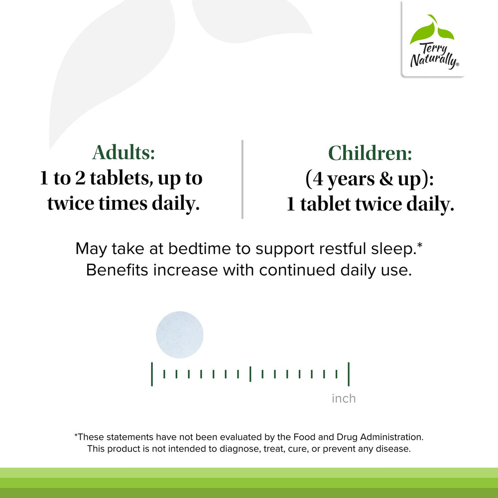 Terry Naturally AnxioCalm bottle side info shows safety for adults and children 4+