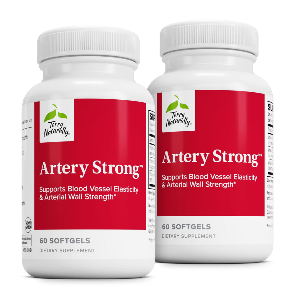 Terry Naturally Artery Strong softgels bottle supports cardiovascular health.