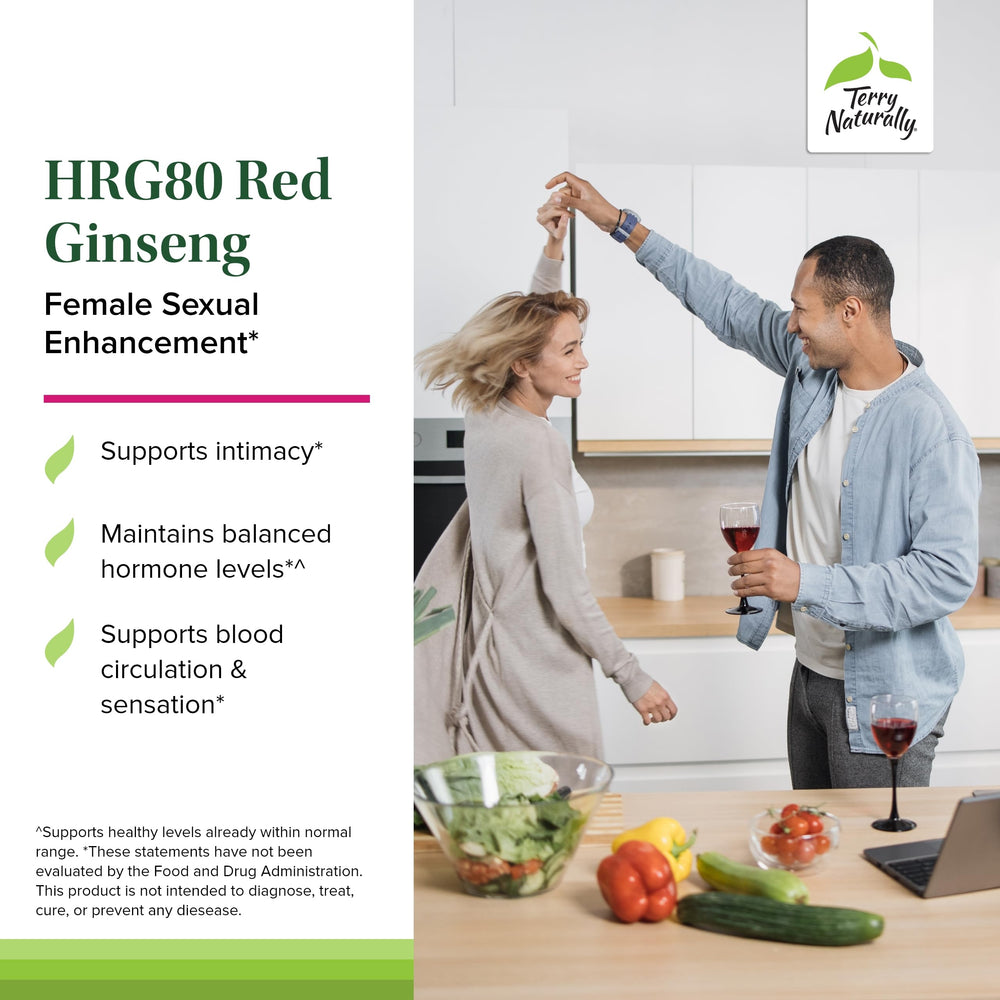 Terry Naturally HRG80 blend with ashwagandha, maca and rhodiola for resilience.
