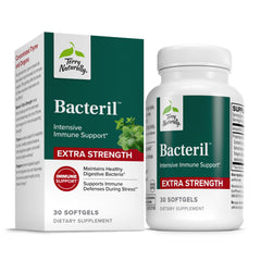 Terry Naturally Bacteril Extra Strength bottle showing capsules for immune and digestive support.