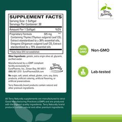Terry Naturally Bacteril Extra Strength label highlighting gluten-free and dairy-free formula.