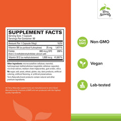 Closeup of Terry Naturally BioActive Vitamin B capsules for quick absorption and heart support.
