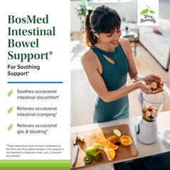 BosMed bottle pour showing serving size for digestive regularity