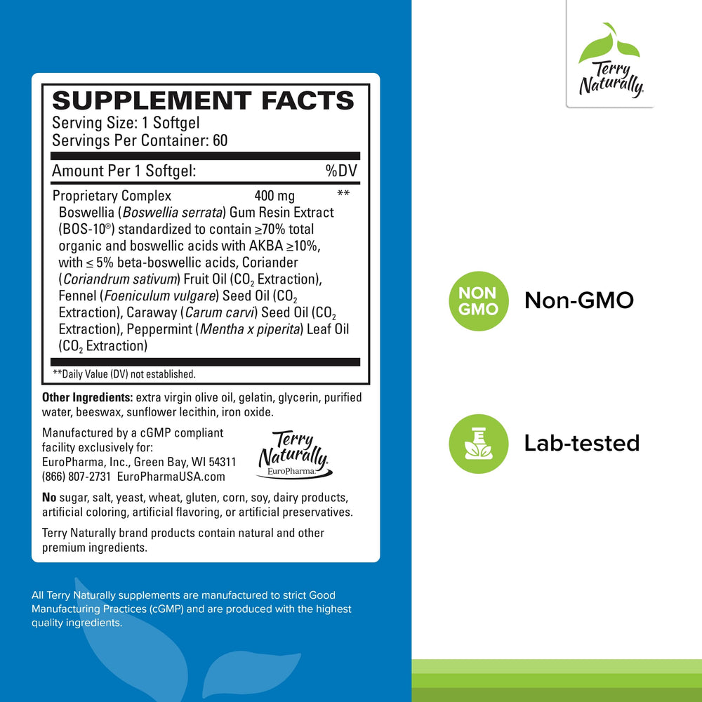 BosMed softgels close-up illustrating easy daily bowel support