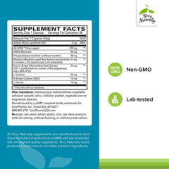 Terry Naturally Calm Kids capsules close-up showing gentle support for focus.