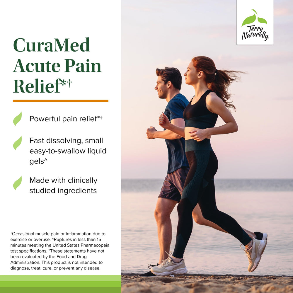 Terry Naturally CuraMed curcumin extract capsule highlighting flexibility support potential
