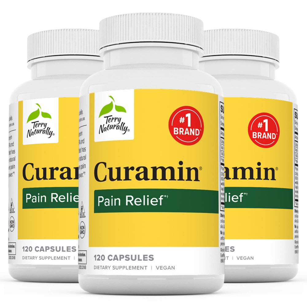 Terry Naturally Curamin bottle front view highlighting muscle comfort support