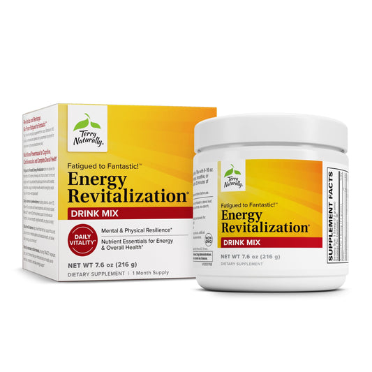 Terry Naturally Fatigued to Fantastic bottle showing daily energy support.