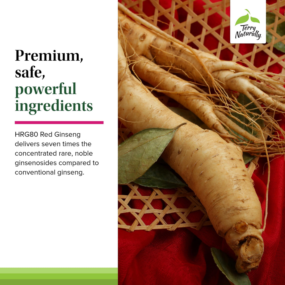 Terry Naturally HRG80 capsules in daily routine suggesting energy maintenance.