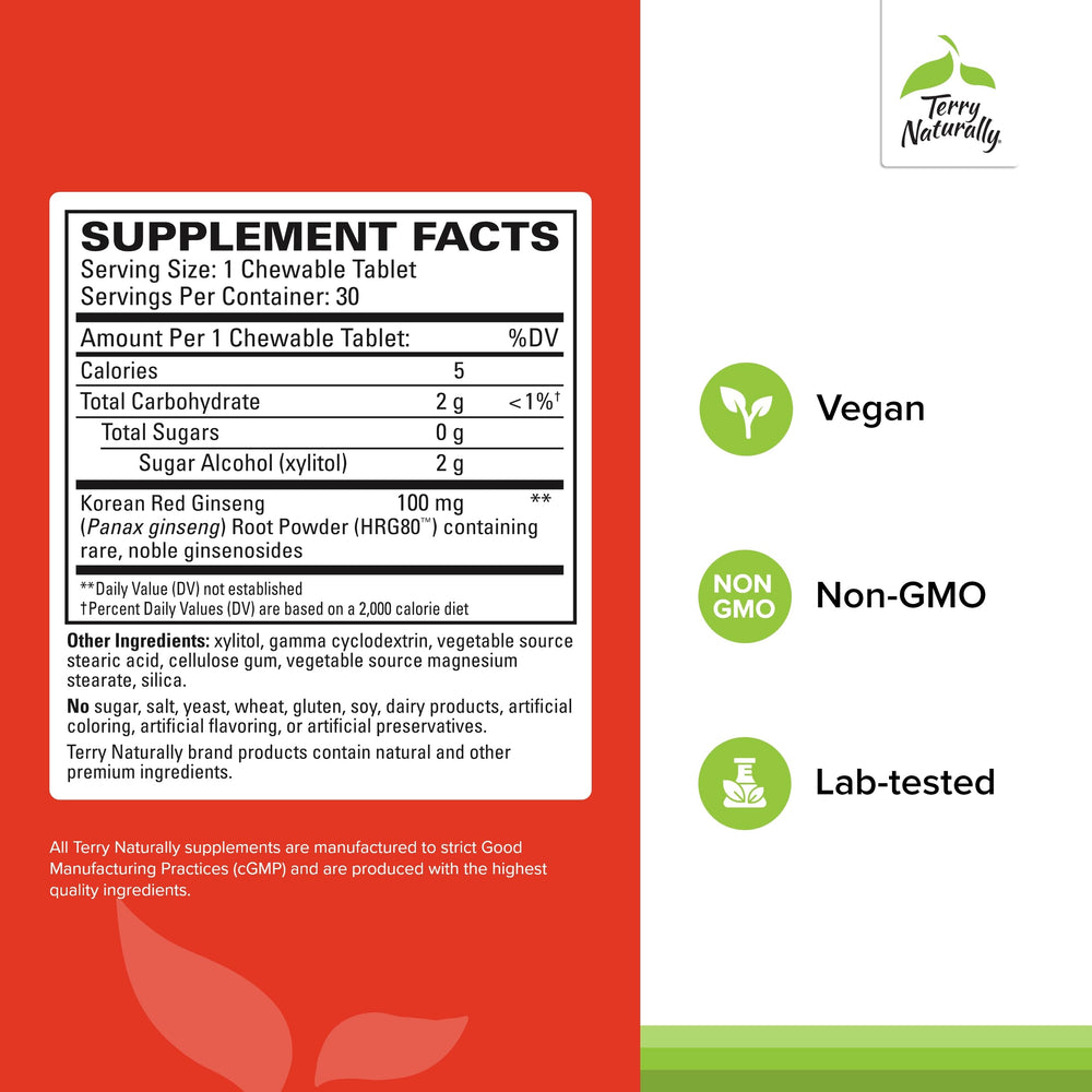 HRG80 red ginseng energy tablets for convenient daily use and steady alertness.