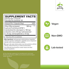 Terry Naturally Olive Extract EP20 label close-up highlighting immune support.