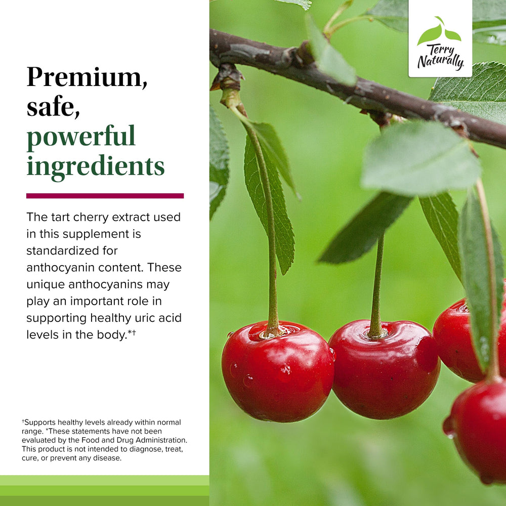 Terry Naturally Tart Cherry vegan capsules for allergen-friendly use.
