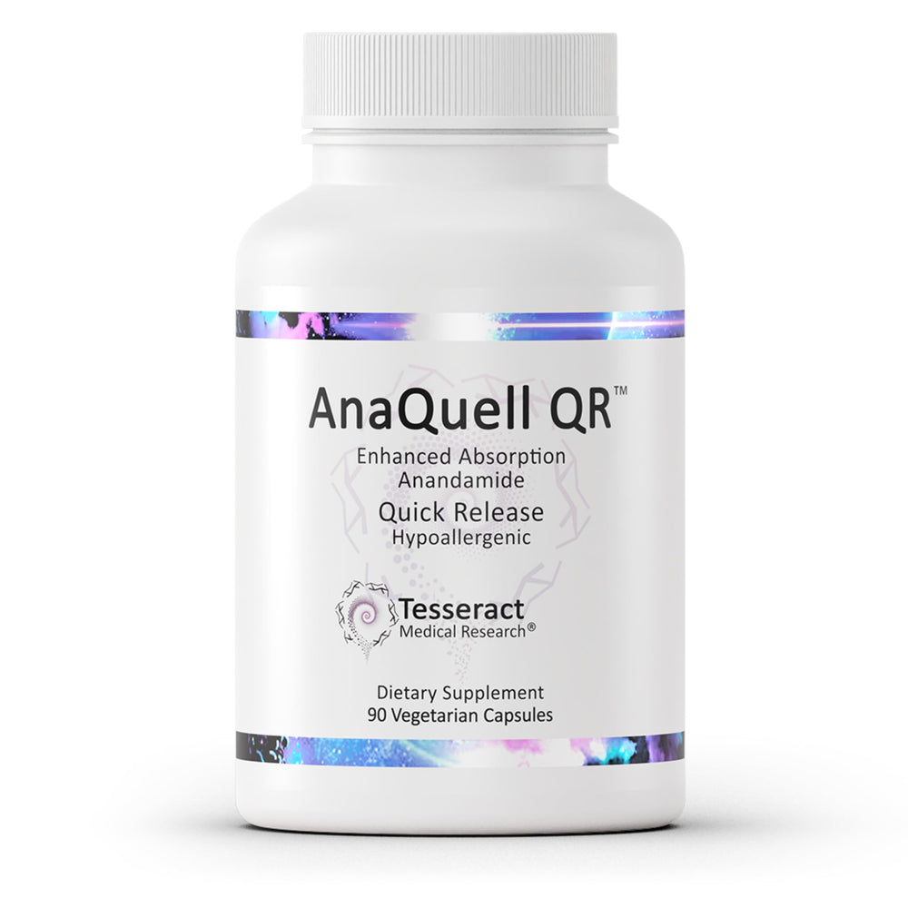 Tesseract AnaQuell QR bottle front view for daily stress support.