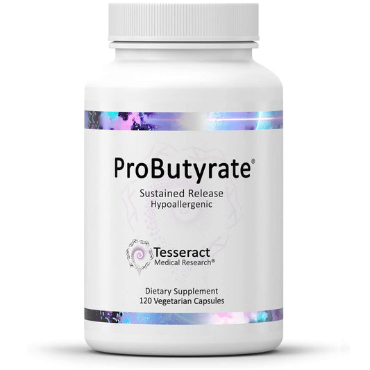 Tesseract ProButyrate bottle front for daily gut health support and balance.