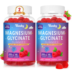 Tewuky Magnesium Glycinate Gummies bottle front for easy daily wellness.