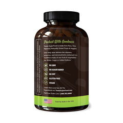 Texas SuperFood Original capsules closeup highlighting vegan, non-GMO capsules for steady energy