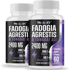 Thalacy 2400mg Fadogia Tongkat bottle offers a convenient daily dose for training support