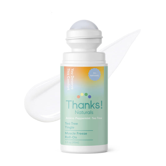 Thanks! Naturals Muscle Freeze Roll On bottle pour cools after workouts