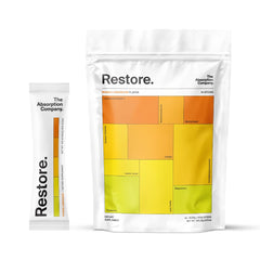 The Absorption Company electrolyte packet Mango Lemonade front view for on the go hydration
